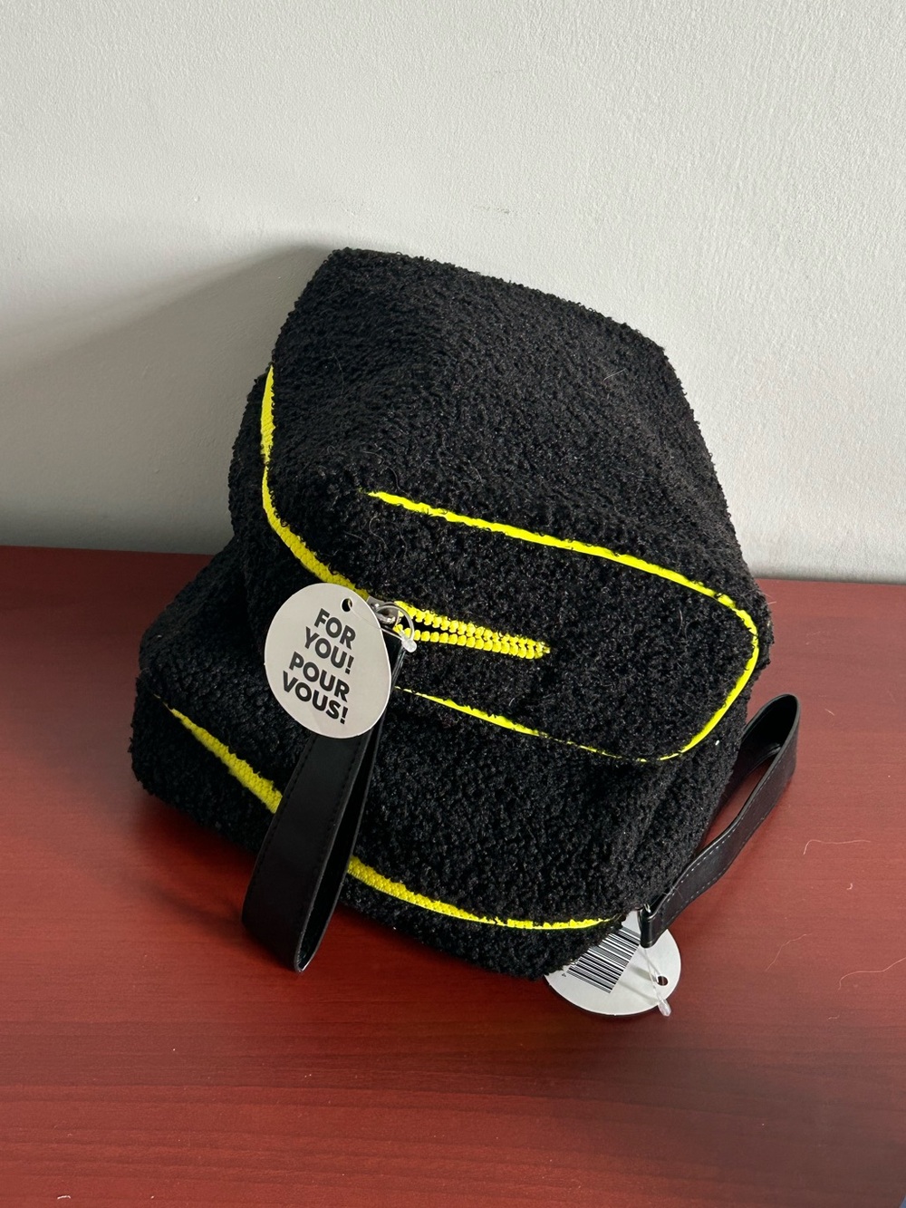 2/$10 Black Fuzzy cosmetic Pouch - Picture 3 of 5